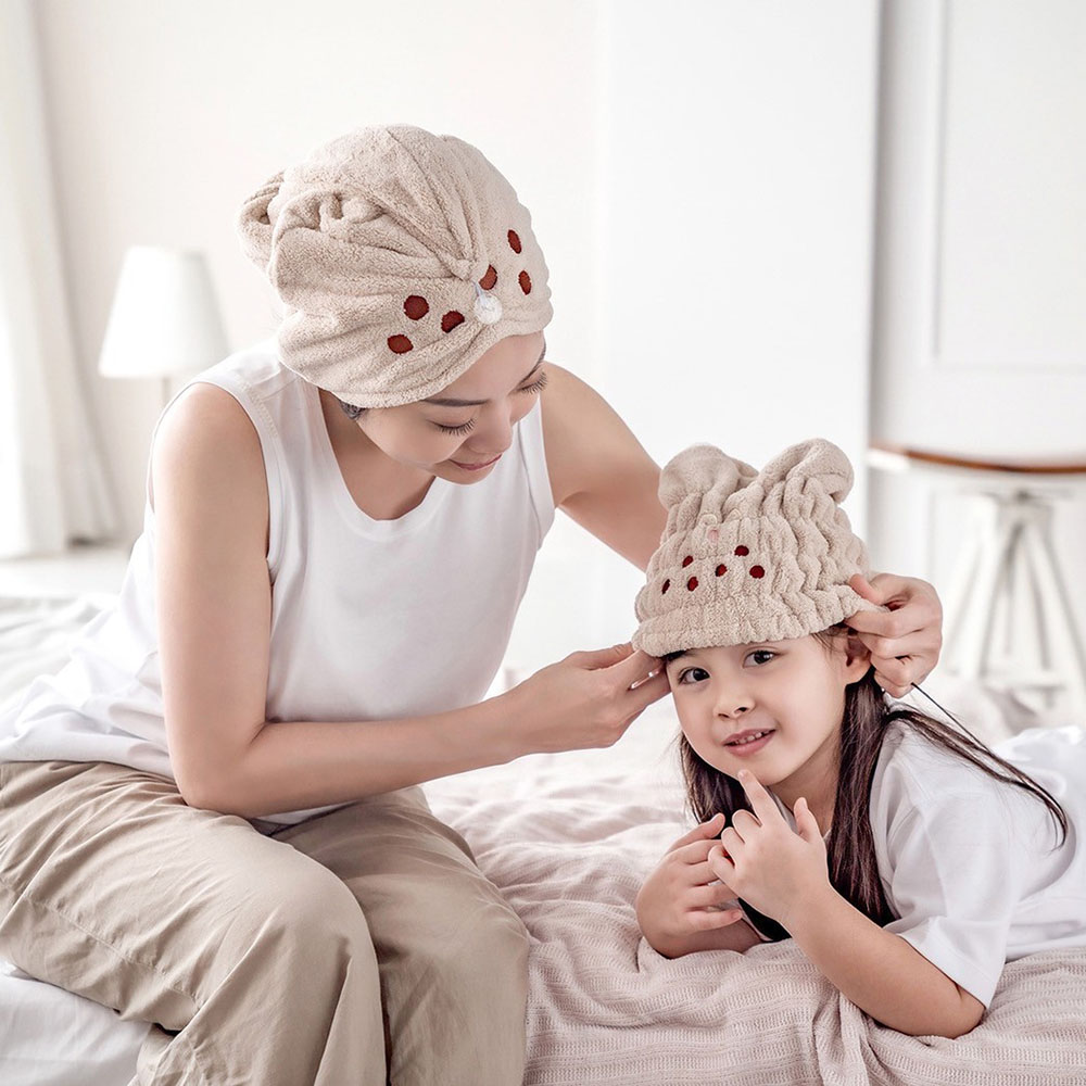 SANSO LIFE 美食系列超細纖維擦頭包巾 珍珠奶茶